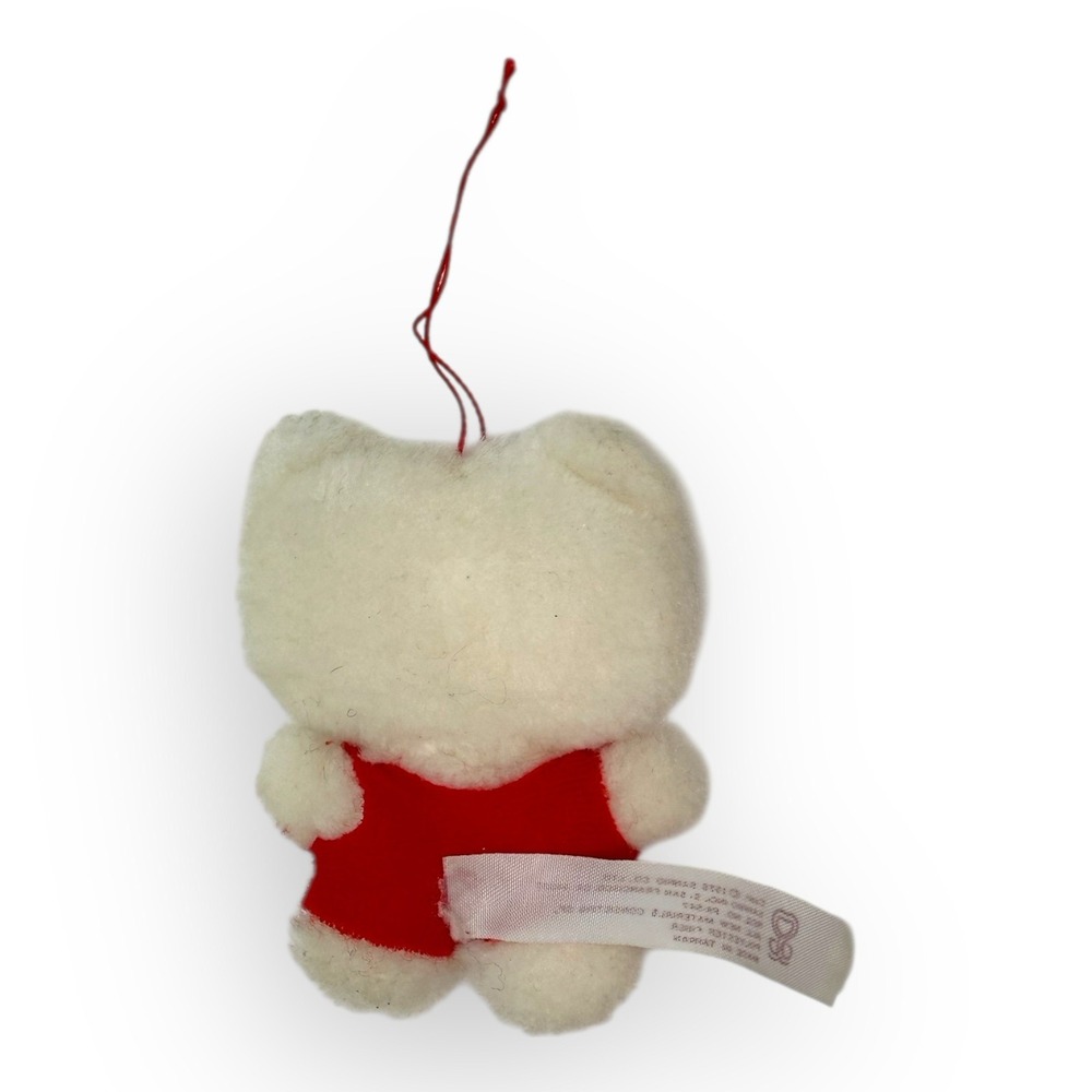 Vintage 1976 Sanrio Hello Kitty Plush 10" Red Overalls w/ Mini Kitty Backpack - Picture 13 of 16